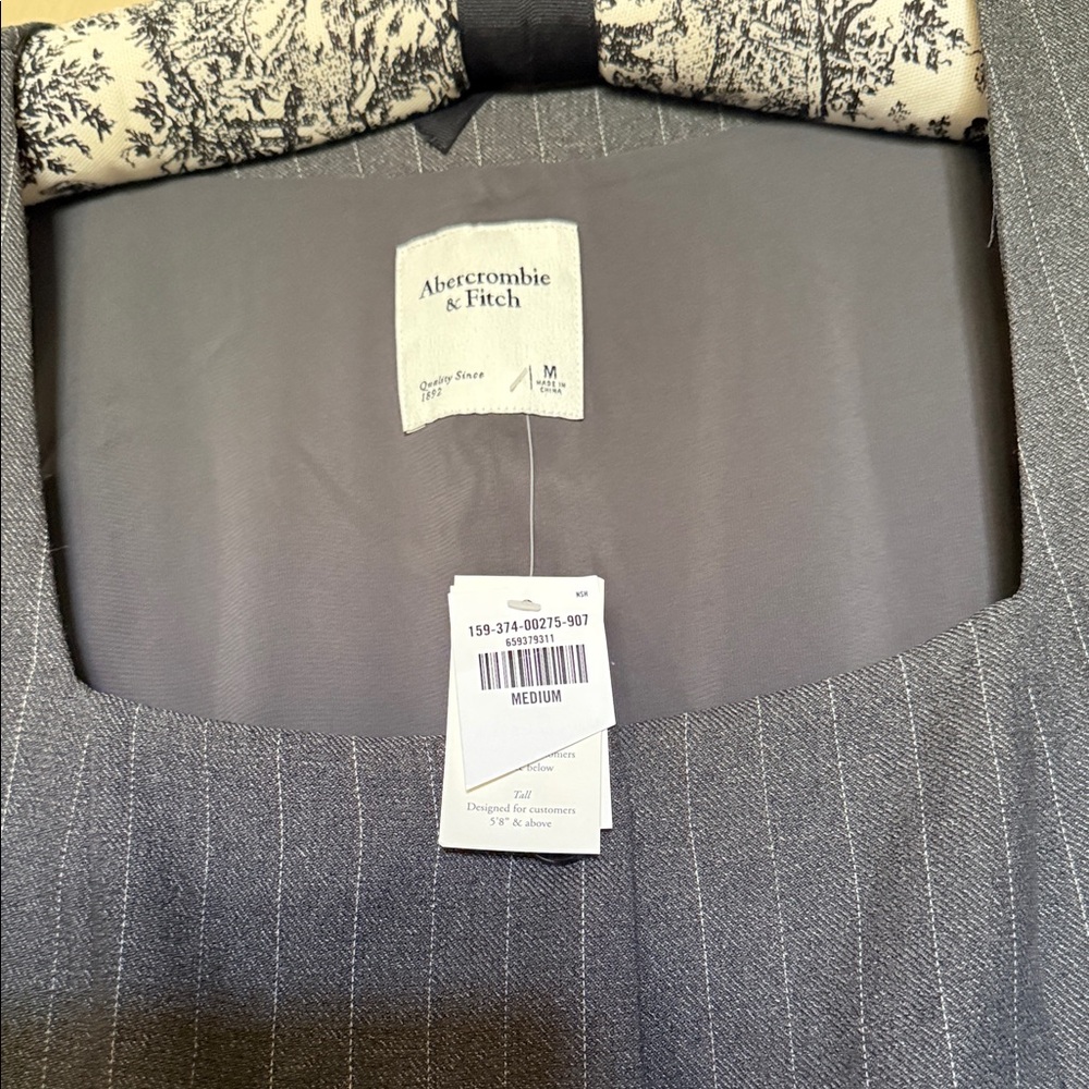 Abercrombie & Fitch Mara Tailored Gray Pinstripe ButtonUp Mini Dress NWT - Picture 3 of 5